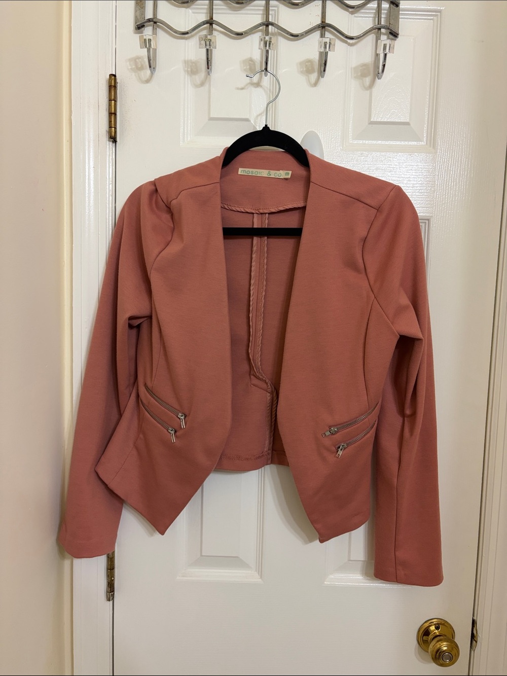 Women's Dusty Rose Open Front Blazer Jacket